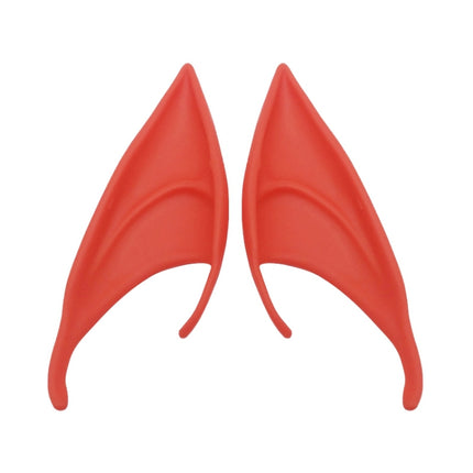 1pair Halloween Elf Latex Ears Cosplay Props, Size: 12cm(Red)-garmade.com