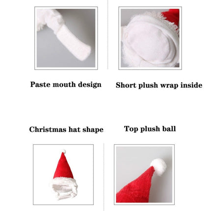 2 PCS Pet Christmas Hat Flannel Strap Cap-garmade.com