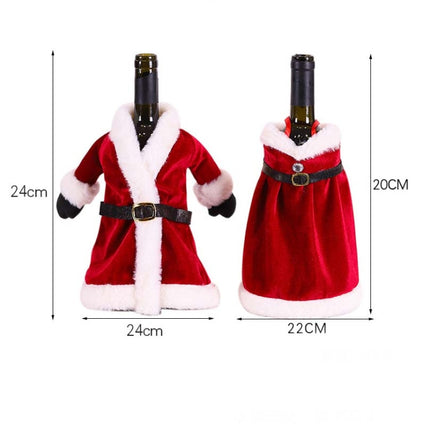 Christmas Red Wine Bottle Cover Wine Bottle Decoration Creative Wine Bag(Dress)-garmade.com