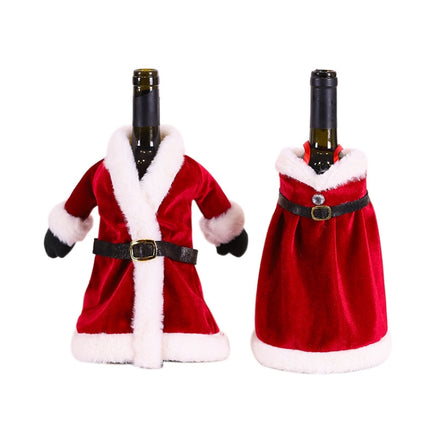 Christmas Red Wine Bottle Cover Wine Bottle Decoration Creative Wine Bag(Skirt)-garmade.com