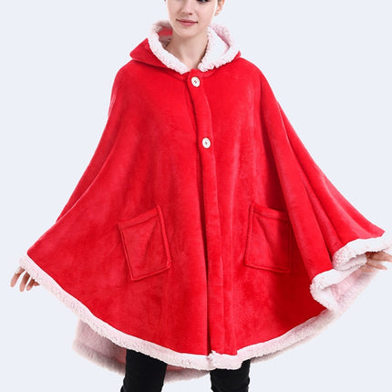 Flannel Solid Color Soft and Warm Shawl Blanket, Colour: Red-garmade.com