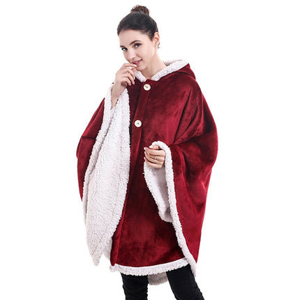 Flannel Solid Color Soft and Warm Shawl Blanket, Colour: Wine Red-garmade.com
