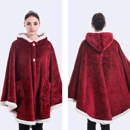 Flannel Solid Color Soft and Warm Shawl Blanket, Colour: Wine Red-garmade.com