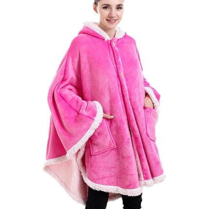 Flannel Solid Color Soft and Warm Shawl Blanket, Colour: Rose Red-garmade.com