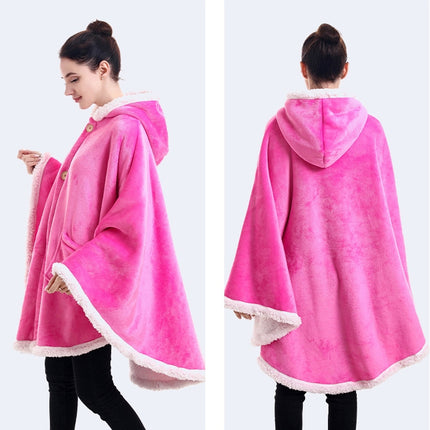 Flannel Solid Color Soft and Warm Shawl Blanket, Colour: Rose Red-garmade.com