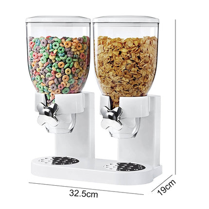 Multifunctional Double Head Cereal Dispenser Cereal Machine(White)-garmade.com