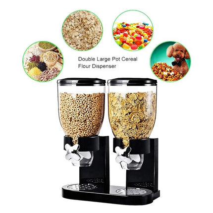 Multifunctional Double Head Cereal Dispenser Cereal Machine(White)-garmade.com
