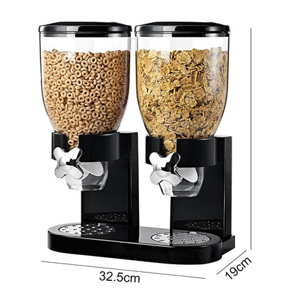 Multifunctional Double Head Cereal Dispenser Cereal Machine(Black)-garmade.com