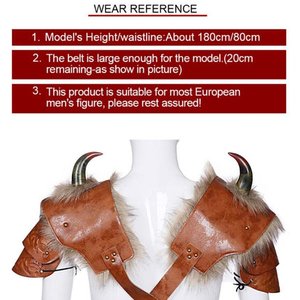 Halloween Carnival PU Leather Adult Men Medieval Viking Armor Shoulder Armor, Size: One Size(Right)-garmade.com