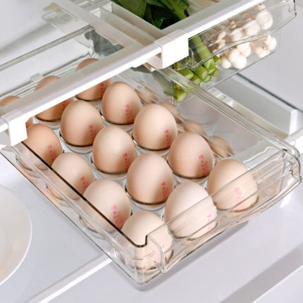 Refrigerator Storage Box Drawer Type Square Household Multifunctional Food Preservation Box, Specification: 2 Egg Box-garmade.com
