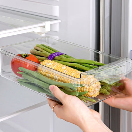 Refrigerator Storage Box Drawer Type Square Household Multifunctional Food Preservation Box, Specification: 1 Box Without Hook-garmade.com