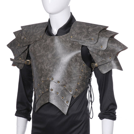 Halloween Carnival Stage Props Adult PU Leather Samurai Cosplay Armor, Size: One Size-garmade.com