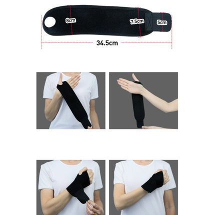 Thumb Wrap Sprain Protection Breathable Compression Bracer Sports Protective Gear, Size:One Size(Black)-garmade.com