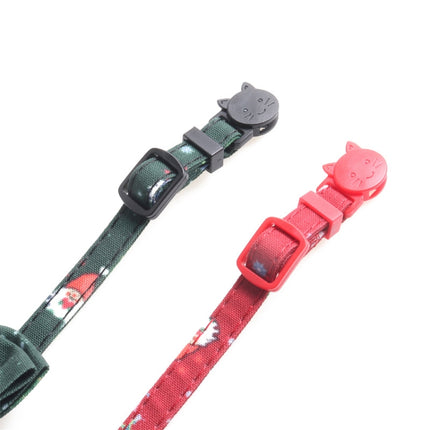 4 PCS Christmas Snowman & Tree Pattern Pet Collar with Bells, Style:Without Bow(Red)-garmade.com