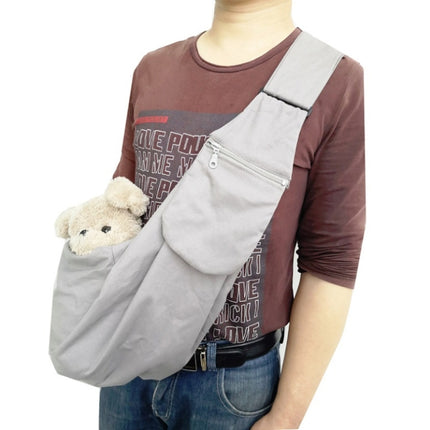 Pet Carrying Rucksack Shoulder Strap Adjustable Pet Outing Diagonal Bag(Gray)-garmade.com