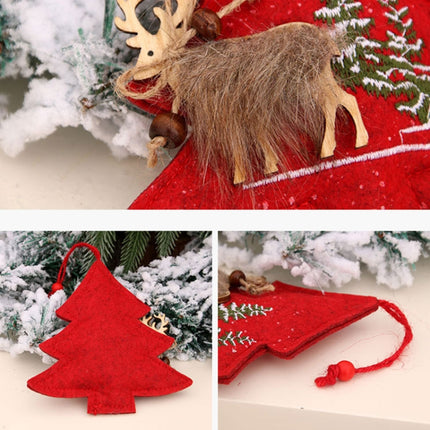 3 PCS Christmas Coth Embroidery Small Pendant Christmas Decoration, Specification: Tree(Red)-garmade.com