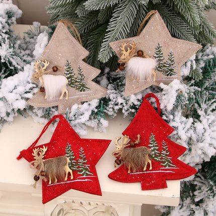 3 PCS Christmas Coth Embroidery Small Pendant Christmas Decoration, Specification: Tree(Red)-garmade.com