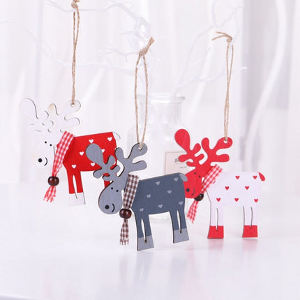 Christmas Tree Elk Pendant Christmas Decorations(Red)-garmade.com