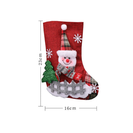 3 PCS Christmas Decorations Medium Christmas Stocking Gift Bag(Snowman)-garmade.com