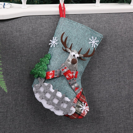 3 PCS Christmas Decorations Medium Christmas Stocking Gift Bag(Elk)-garmade.com