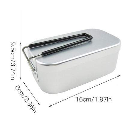 Outdoor Travel Camping Camping Lunch Box Portable Foldable Aluminum Lunch Box Retro Lunch Box Small, Style:Lunch Box And Steaming Rack And Folding Stove-garmade.com