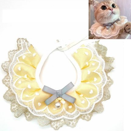 Pet Bib Adjustable Saliva Towel Lace Pearl Pendant Dog Collar, Specification: L-garmade.com