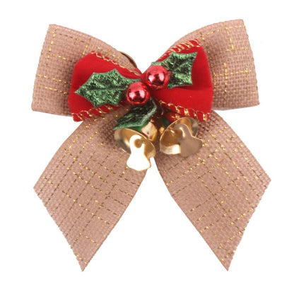 15 PCS Christmas Bow With Iron Bells Christmas Wreath Christmas Tree Decorations, Random Style Delivery-garmade.com