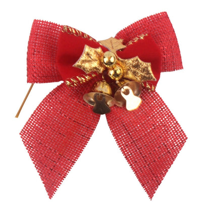 15 PCS Christmas Bow With Iron Bells Christmas Wreath Christmas Tree Decorations, Random Style Delivery-garmade.com