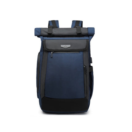 Ozuko 9066 Waterproof Travel Computer Backpack with External USB Charging Port(Blue)-garmade.com