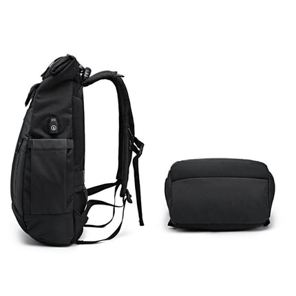 Ozuko 9066 Waterproof Travel Computer Backpack with External USB Charging Port(Black)-garmade.com