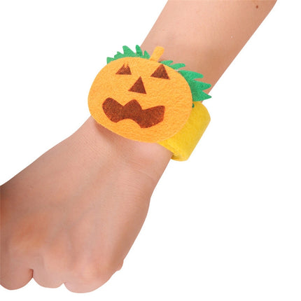 Halloween Pop Ring Bracelet Ghost Festival Gift Party Decorations(Yellow Pumpkin)-garmade.com