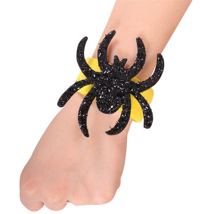 Halloween Pop Ring Bracelet Ghost Festival Gift Party Decorations(Black Spider)-garmade.com