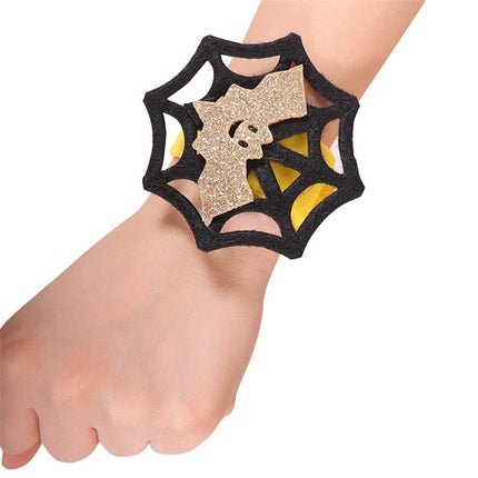 Halloween Pop Ring Bracelet Ghost Festival Gift Party Decorations(Spider Web Bat)-garmade.com