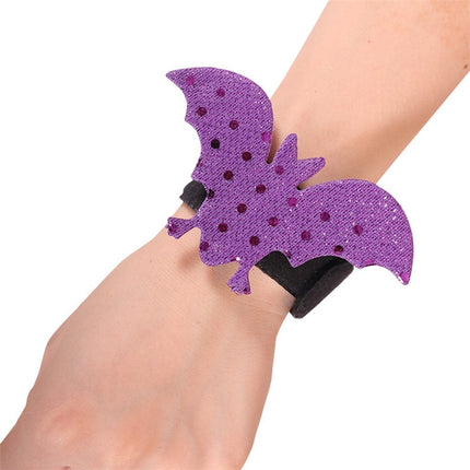 Halloween Pop Ring Bracelet Ghost Festival Gift Party Decorations(Purple Bat)-garmade.com
