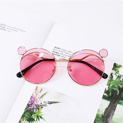 Fashion Kids Mouse Shape Sunglasses Children Tint Lens Ultraviolet-proof Polarized Sunglasses(Pink)-garmade.com