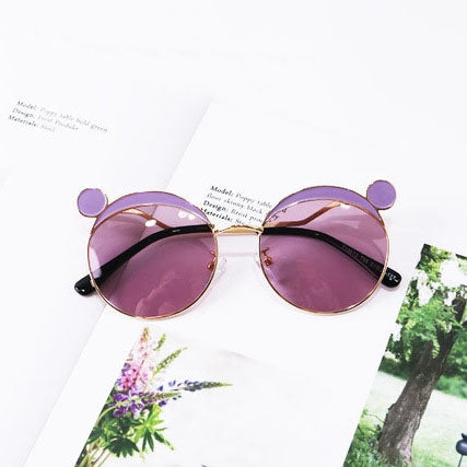 Fashion Kids Mouse Shape Sunglasses Children Tint Lens Ultraviolet-proof Polarized Sunglasses(Purple)-garmade.com