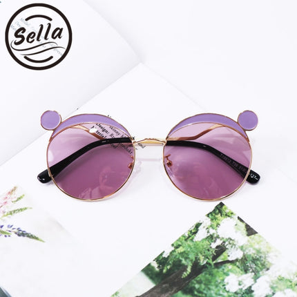 Fashion Kids Mouse Shape Sunglasses Children Tint Lens Ultraviolet-proof Polarized Sunglasses(Purple)-garmade.com