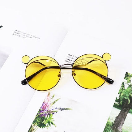 Fashion Kids Mouse Shape Sunglasses Children Tint Lens Ultraviolet-proof Polarized Sunglasses(Yellow)-garmade.com