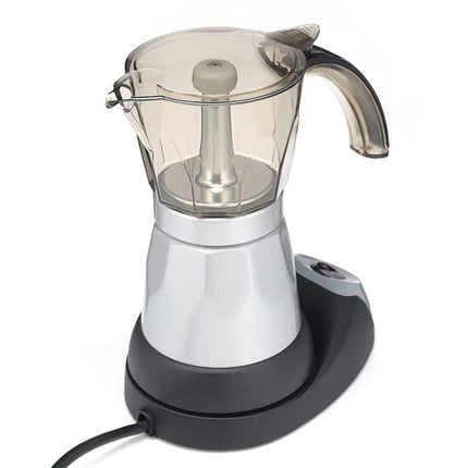 3 to 6 Cup Aluminium Alloy Electric Moka Coffee Pot Percolator EU Plug-garmade.com