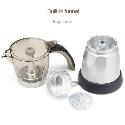 3 to 6 Cup Aluminium Alloy Electric Moka Coffee Pot Percolator EU Plug-garmade.com