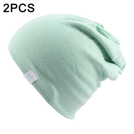 2 PCS Cute Solid Knitted Cotton Hat Beanies Autumn Winter Warm Earmuff Colorful Crown Caps For Newborn Baby Children(Fruit Green)-garmade.com