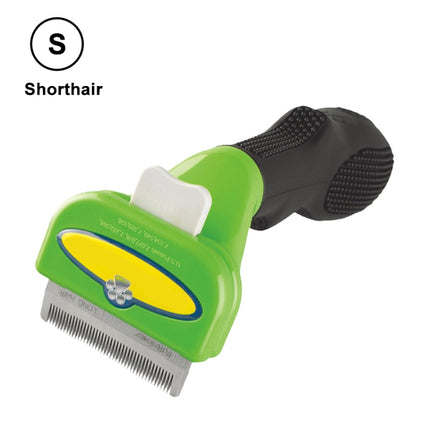 Large Medium and Small Dog Cat General Pet Hair Removal Comb, Size:Short hair(Green S)-garmade.com