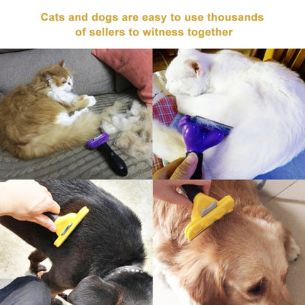 Large Medium and Small Dog Cat General Pet Hair Removal Comb, Size:Short hair(Orange M)-garmade.com