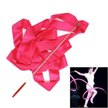 5 PCS 4 m Artistic Color Gymnastics Ribbon Dance Props Children Toys(Rose Red)-garmade.com