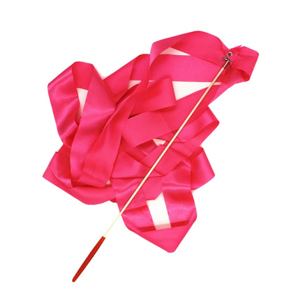 5 PCS 4 m Artistic Color Gymnastics Ribbon Dance Props Children Toys(Rose Red)-garmade.com