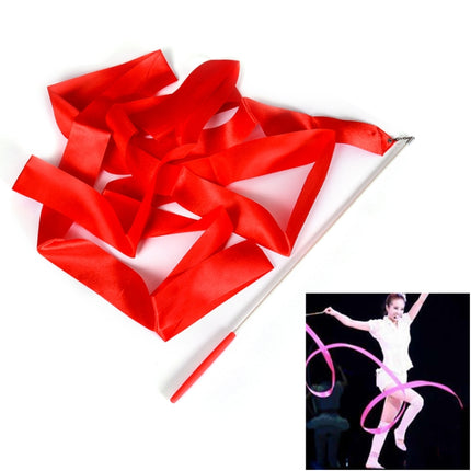 5 PCS 4 m Artistic Color Gymnastics Ribbon Dance Props Children Toys(Red)-garmade.com