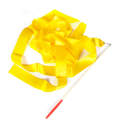 5 PCS 4 m Artistic Color Gymnastics Ribbon Dance Props Children Toys(Yellow)-garmade.com