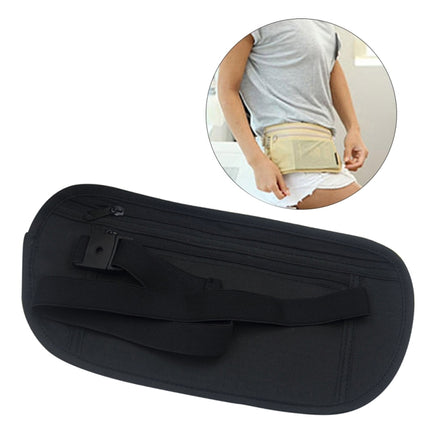 5 PCS Multifunctional Outdoor Waist Belt Bag Travel Anti-theft Invisible Phone (Black)-garmade.com