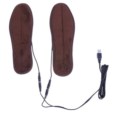 2 Pairs USB Shoe Dryer Electric Insoles Shoe Winter Keep Warm Heated Insole for Shoes Boot, Size:37-38-garmade.com