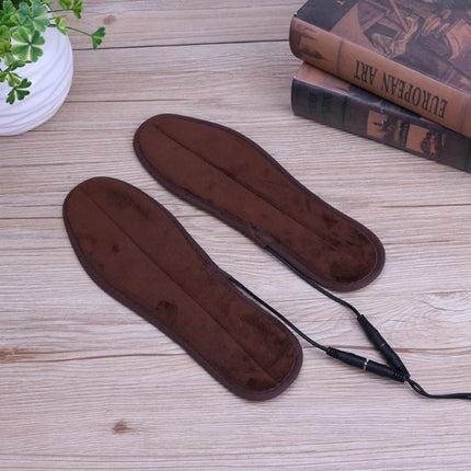 2 Pairs USB Shoe Dryer Electric Insoles Shoe Winter Keep Warm Heated Insole for Shoes Boot, Size:37-38-garmade.com